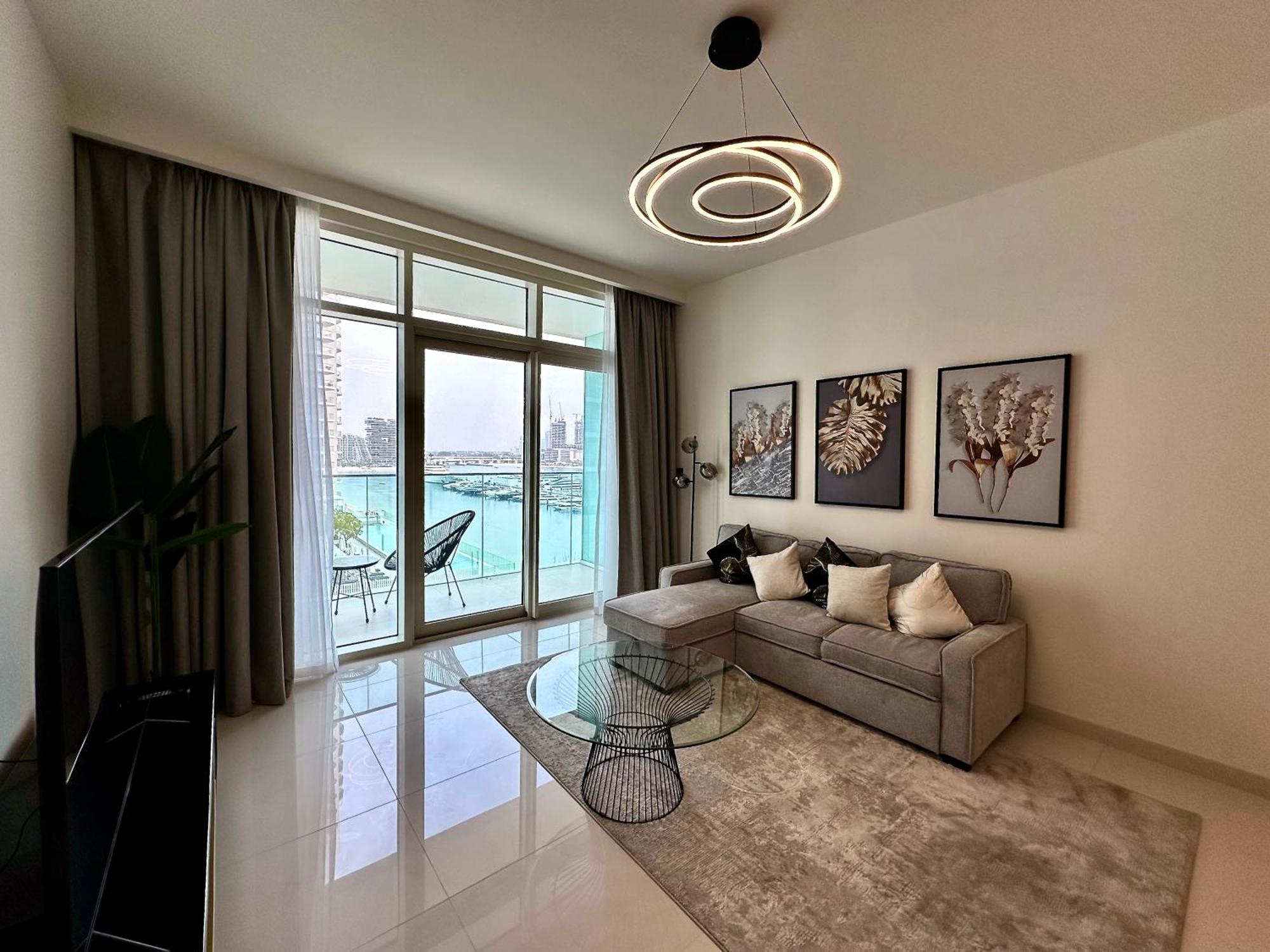 ドバイLux Bnb I Sun Rise Bay I Palm & Sea Viewアパートメント エクステリア 写真